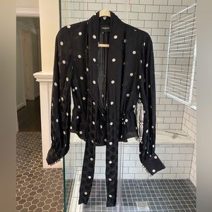 The Kooples Silk-blend polka dot top